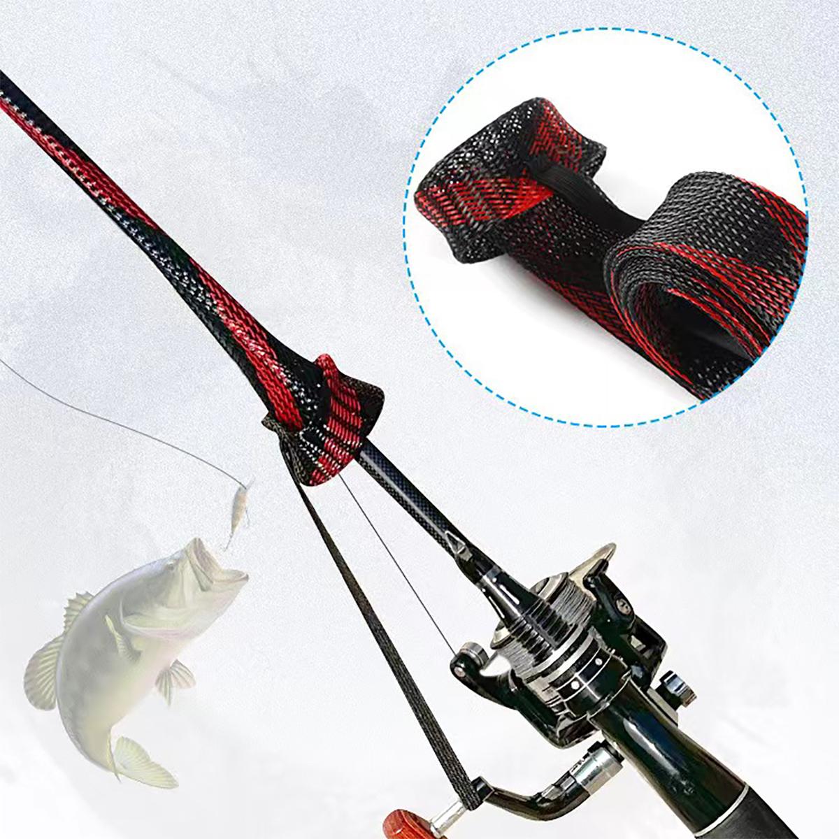 Fishing Rod Spinning - Angelruten-Schutzhülle aus Stricknetz, Angelzubehör Geeignet für