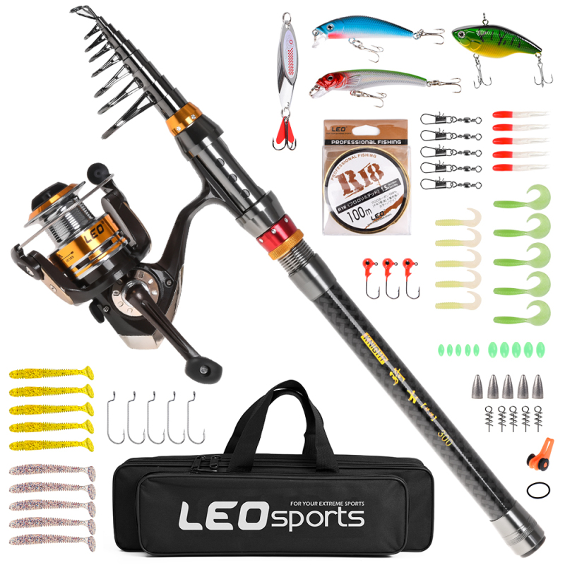 Fishing Rod Carbon Fiber - Angelrute Spinn rolle Combo Kohle faser