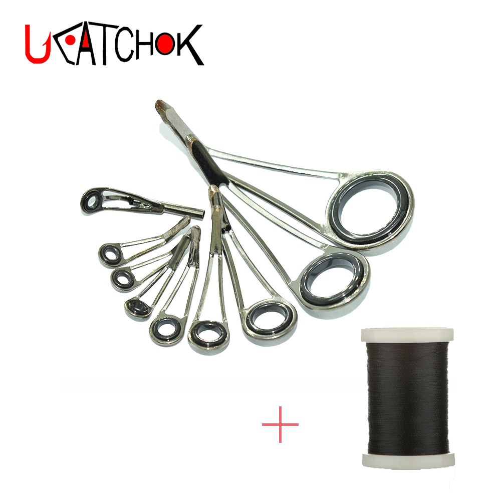 Fishing Rod Guide Replacement - 9-teiliges Set: Ultraleichte Angelrutenführungsringe aus Edelstahl