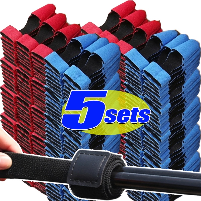 Fishing Rod Spinning - Angelruten-Spitzenschutz-Set: Elastischer Rutenriemen, Schutzkappe, Schutzhülle für